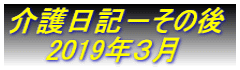 介護日記－その後 　　2019年３月